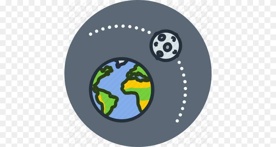 Earth Gravity Moon Orbit Planet Satellite Science Space Icon, Sphere, Astronomy, Outer Space, Disk Png Image