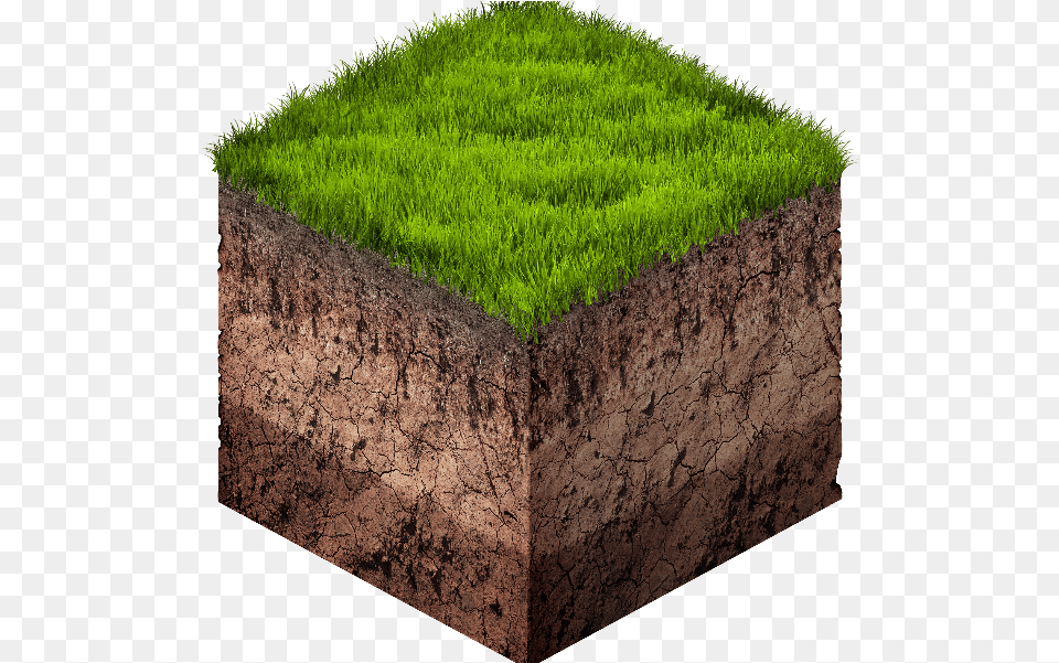 Earth Ground And Grass Cube Cross Section Isometric, Outdoors, Pottery, Potted Plant, Planter Png Image