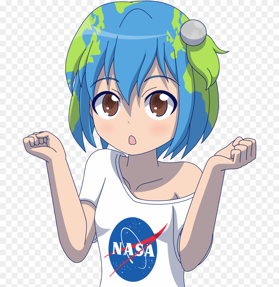 Earth Hair Blue Clothing Facial Expression Mammal Nose Earth Chan Loli, Book, Comics, Publication, Baby Free Png