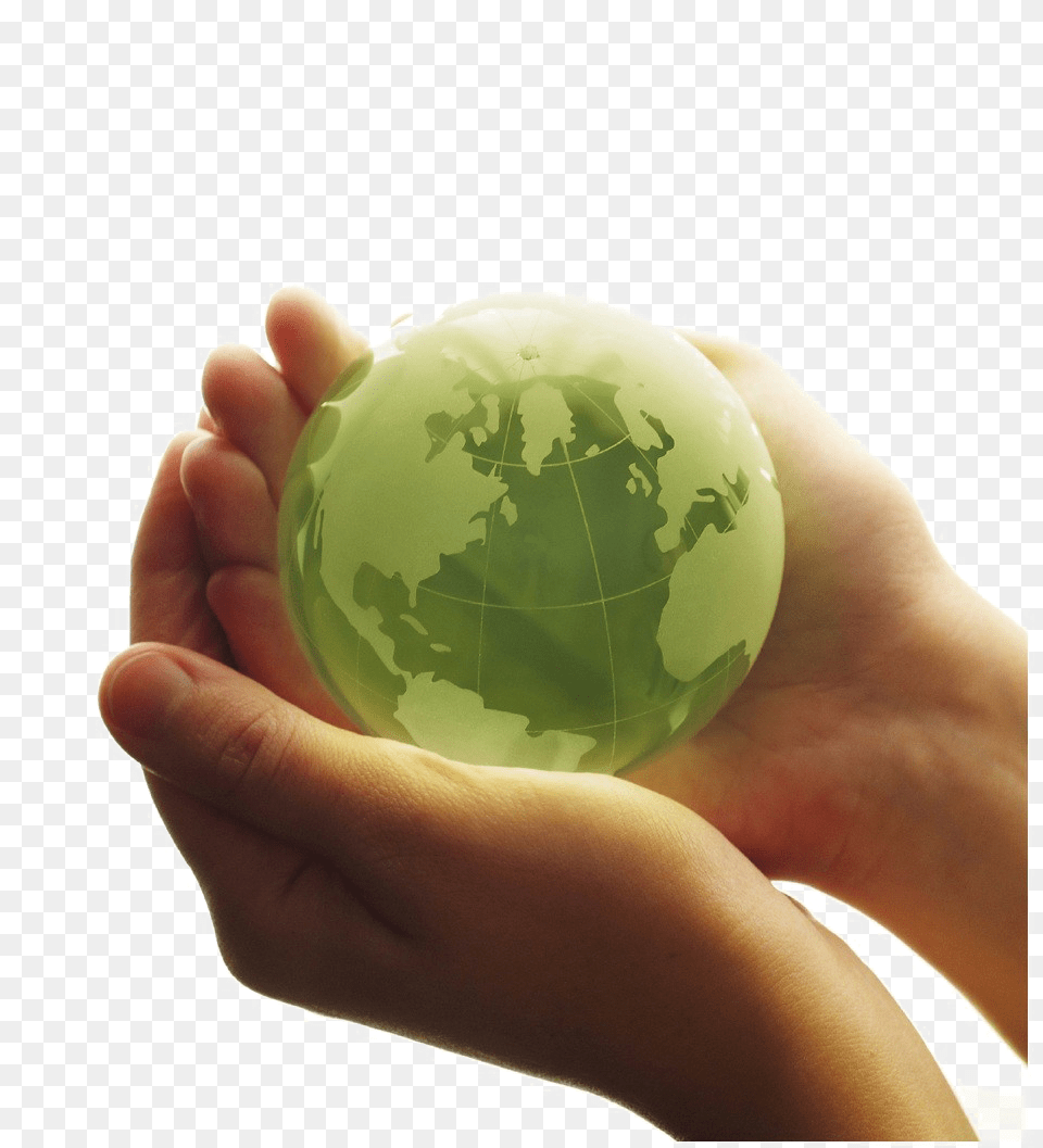 Earth In Hand High Quality Image Green Earth In Hand, Sphere, Astronomy, Egg, Food Free Transparent Png
