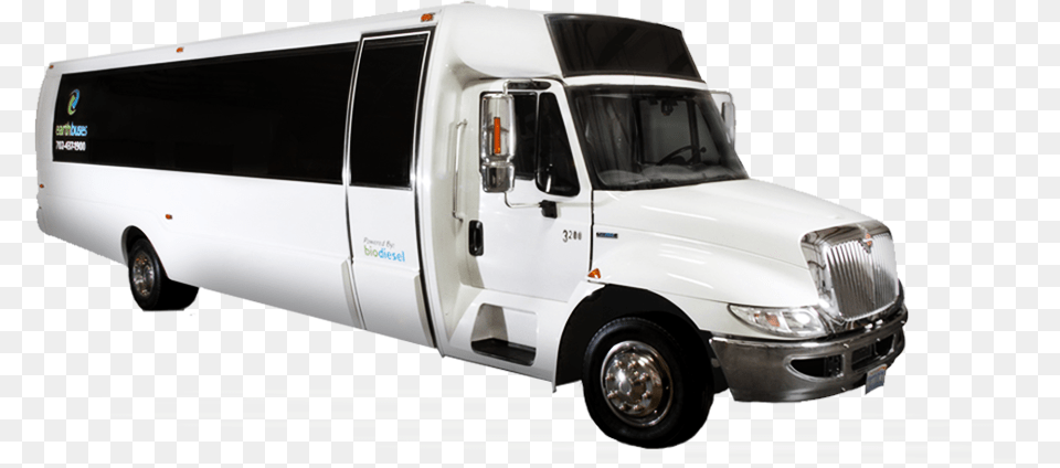 Earth Limos Of Las Vegas 26 Passenger Limo Coach White Party Bus, Transportation, Vehicle, Car, Van Png Image
