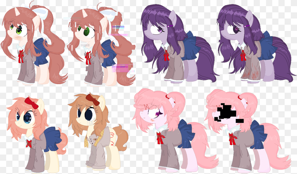 Earth Pony Error Female Glitch Mare Monika Natsuki Doki Doki Literature Club Pony, Book, Comics, Publication, Baby Free Transparent Png