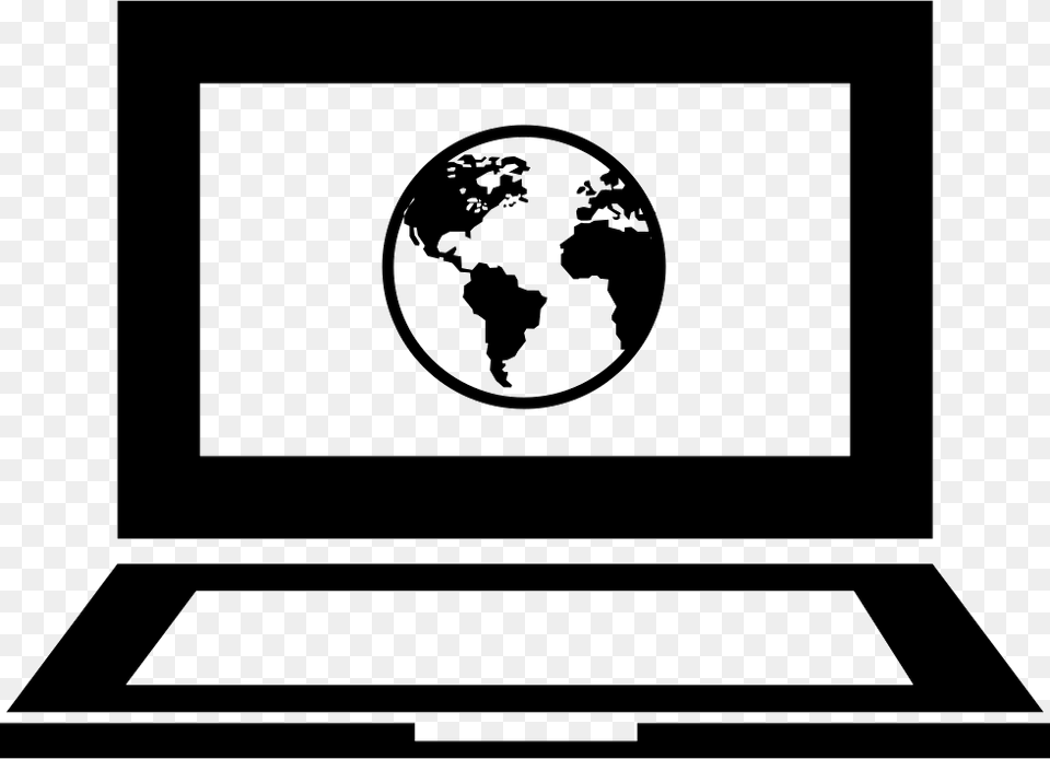 Earth Symbol On Monitor Screen Of An Opened Laptop Krisen Und Kriegsanatomie Im 21 Jahrhundert Asymmetrische, Computer, Electronics, Pc, Astronomy Free Transparent Png