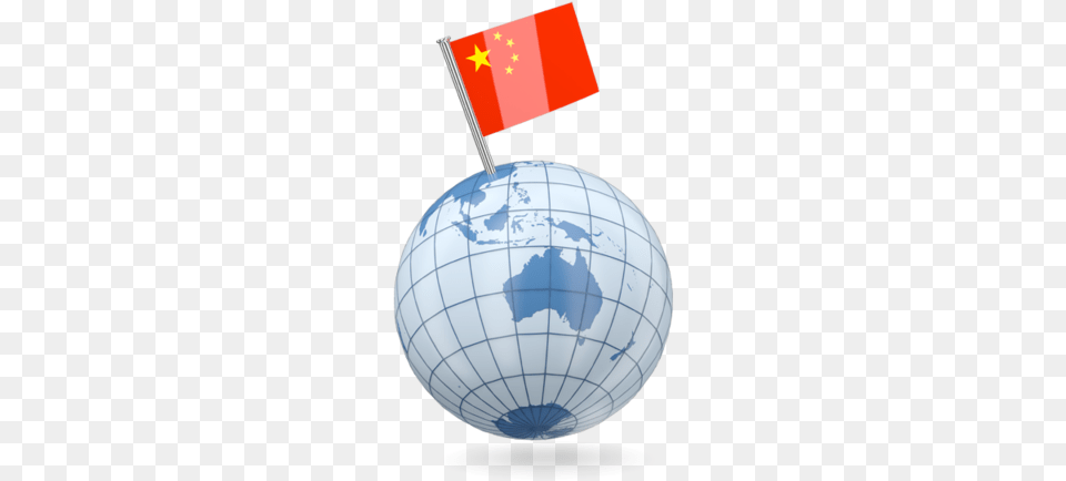 Earth With Flag Pin Globe With China Flag, Astronomy, Moon, Nature, Night Free Png Download