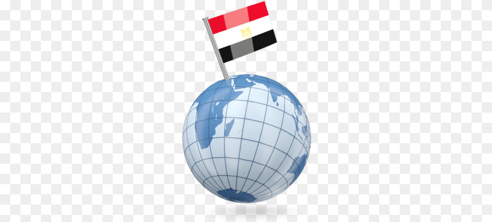 Earth With Flag Pin Sphere, Egypt Flag Free Transparent Png