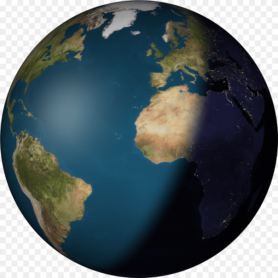 Earth With Specular Reflection Over America And Night Change You Want To See, Astronomy, Globe, Outer Space, Planet Free Transparent Png
