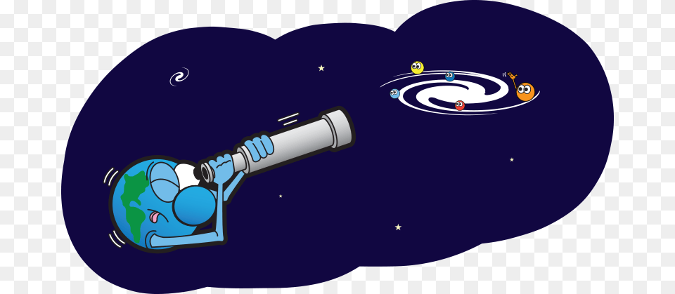 Earth With Telescope Cartoon, Light, Smoke Pipe Free Transparent Png