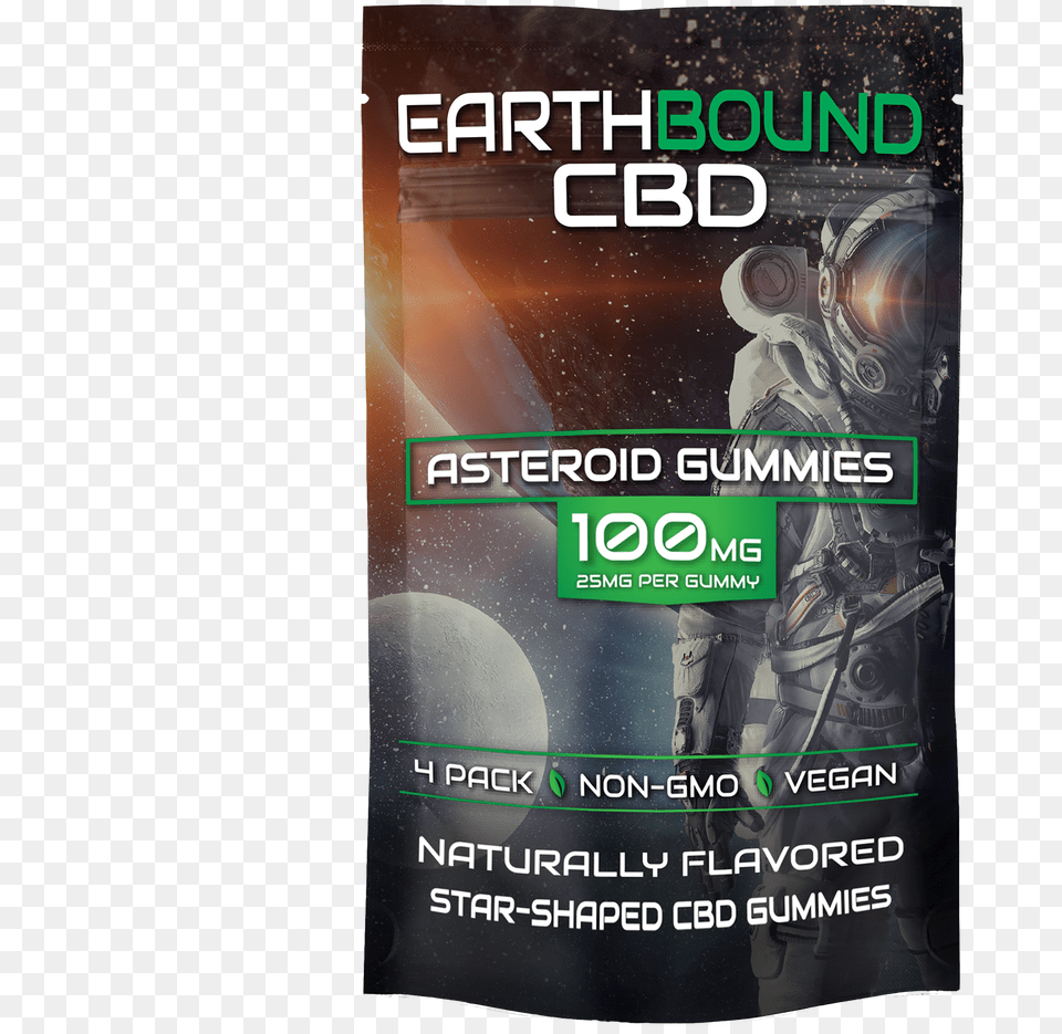 Earthbound Cbd Asteroid Gummies 100mg Flyer, Advertisement, Poster, Adult, Male Png