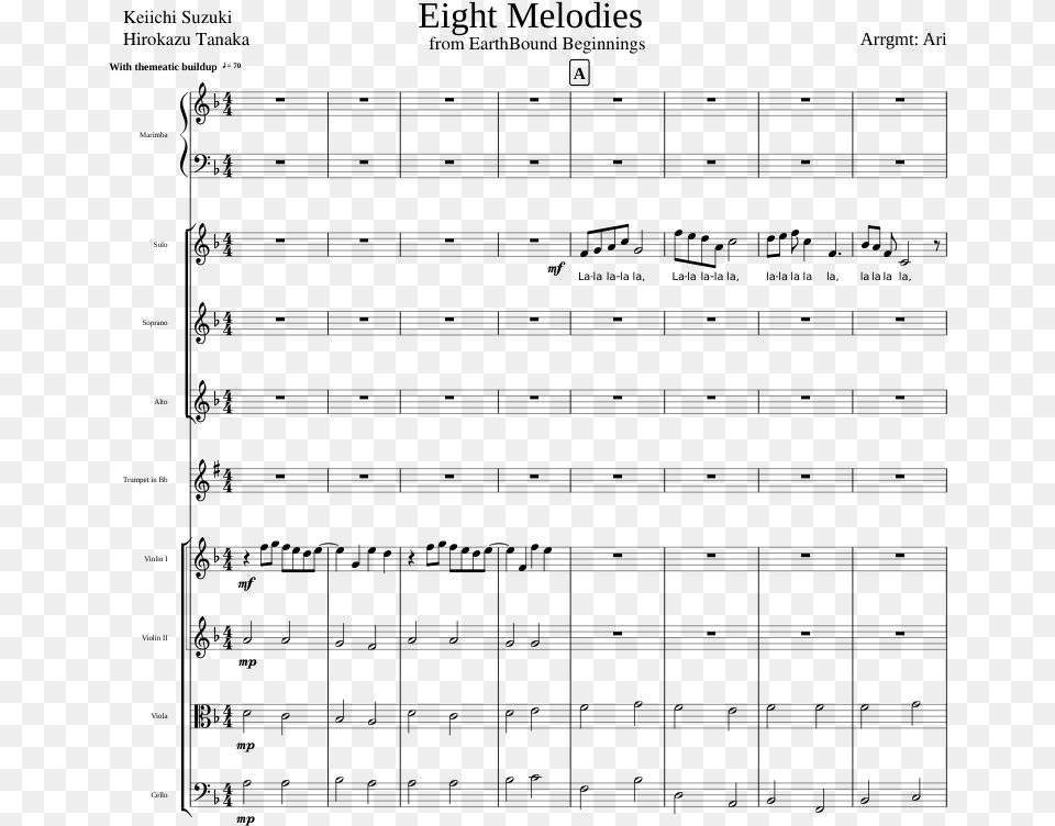 Earthbound Eight Melodies Sheet Music, Gray Free Png