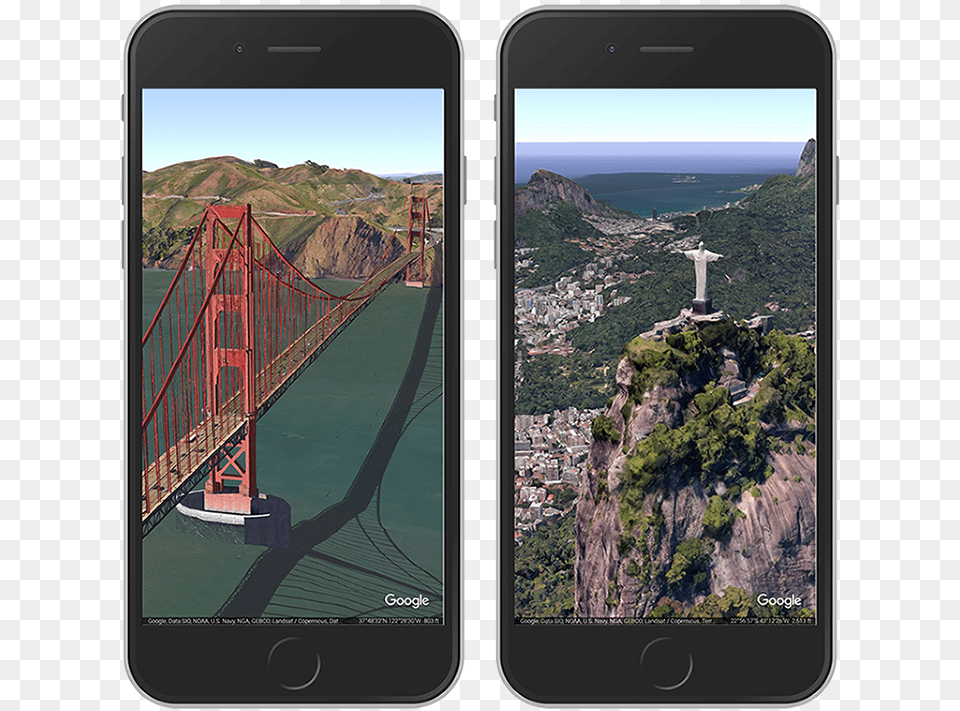 Earthpostcards On Ios Iphone On Google Earth, Electronics, Mobile Phone, Phone, Bridge Png Image