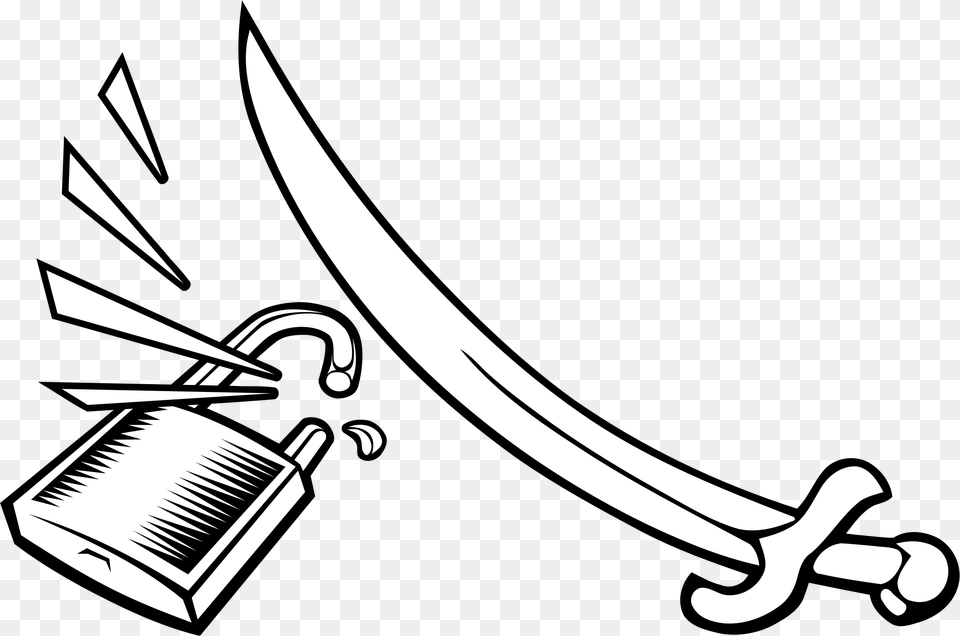 Earthquake Crack Clipart Gambar Pedang Hitam Putih, Blade, Dagger, Knife, Weapon Png Image