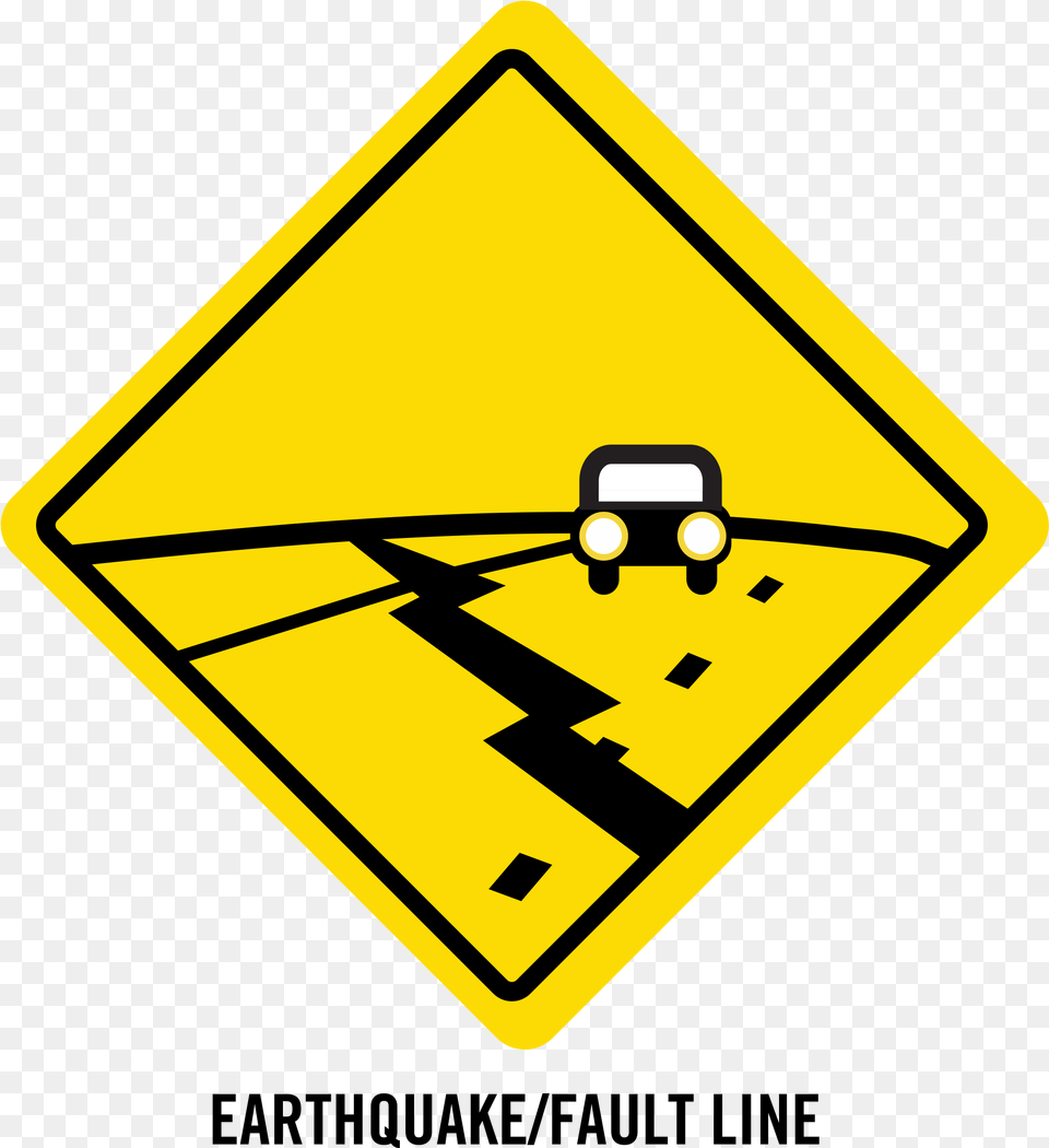 Earthquake Fault Line Final Pluspng Diamond Shape Object Clipart, Sign, Symbol, Road Sign Png Image