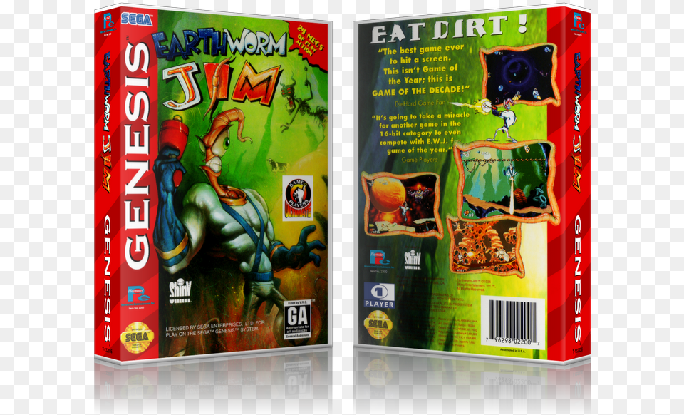 Earthworm Jim 1 Sega, Book, Publication, Adult, Male Free Png Download