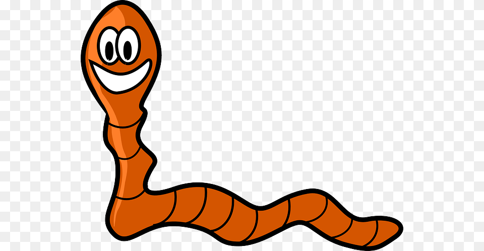 Earthworm Worm Cute Happy Inchworm Smile Cartoon Worm Clipart, Smoke Pipe, Animal, Cobra, Reptile Free Transparent Png