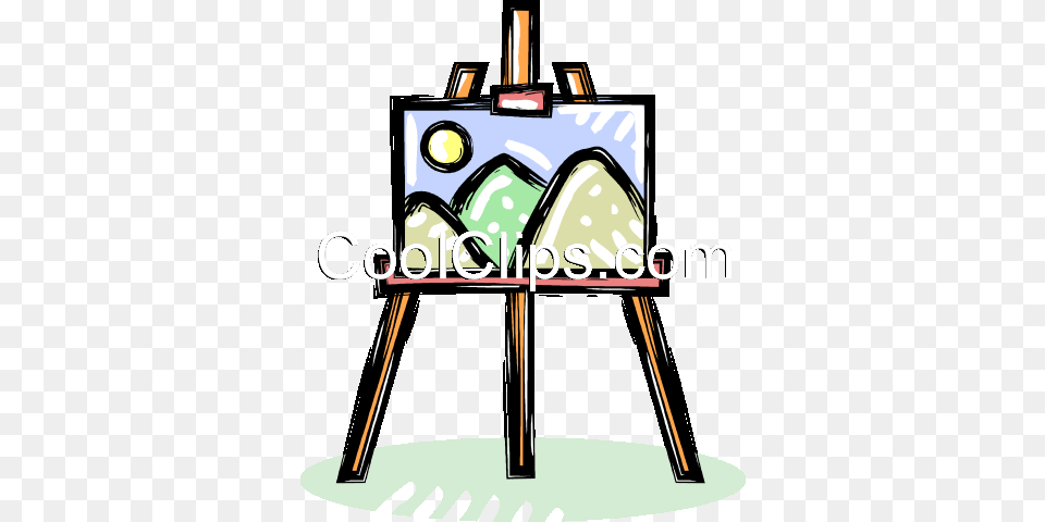 Easel With A Painting Royalty Vector Clip Art Illustration, Canvas, Bag, Gas Pump, Machine Png Image