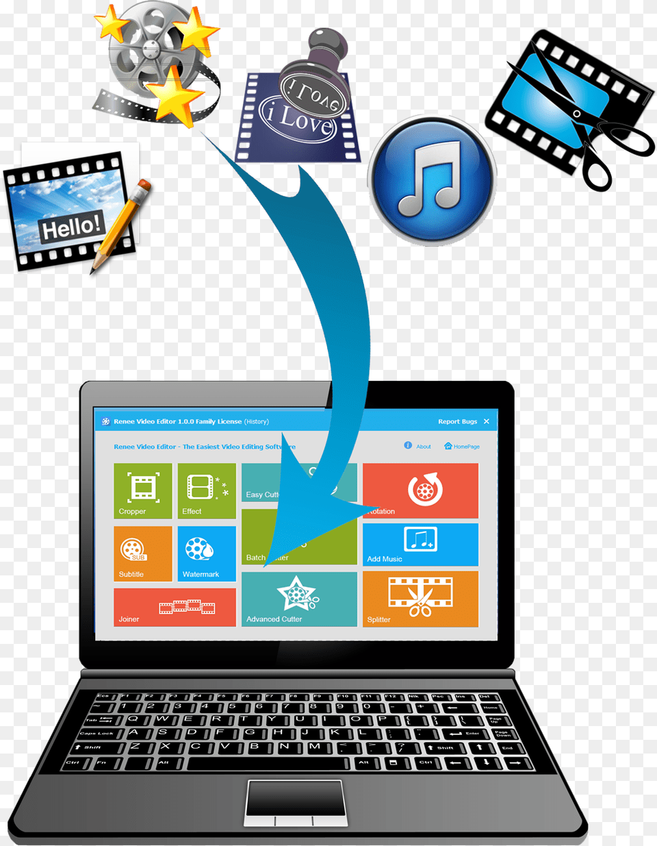 Easiest Video Editing Software For Pc Itunes, Computer, Electronics, Laptop, Computer Hardware Free Png