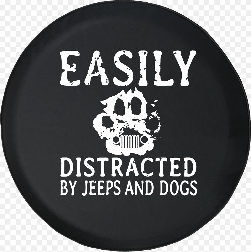 Easily Distracted By Jeeps And Dogs Paw Print Spare Label, Badge, Logo, Symbol, Disk Free Png