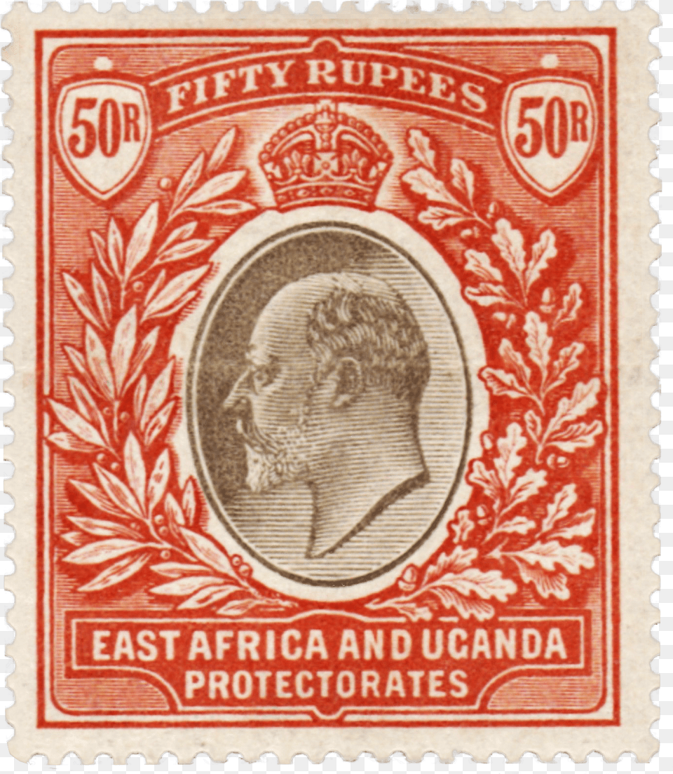 East Africa Fifty Rupees Stamp Background British Stamps, Postage Stamp, Person, Face, Head Png Image