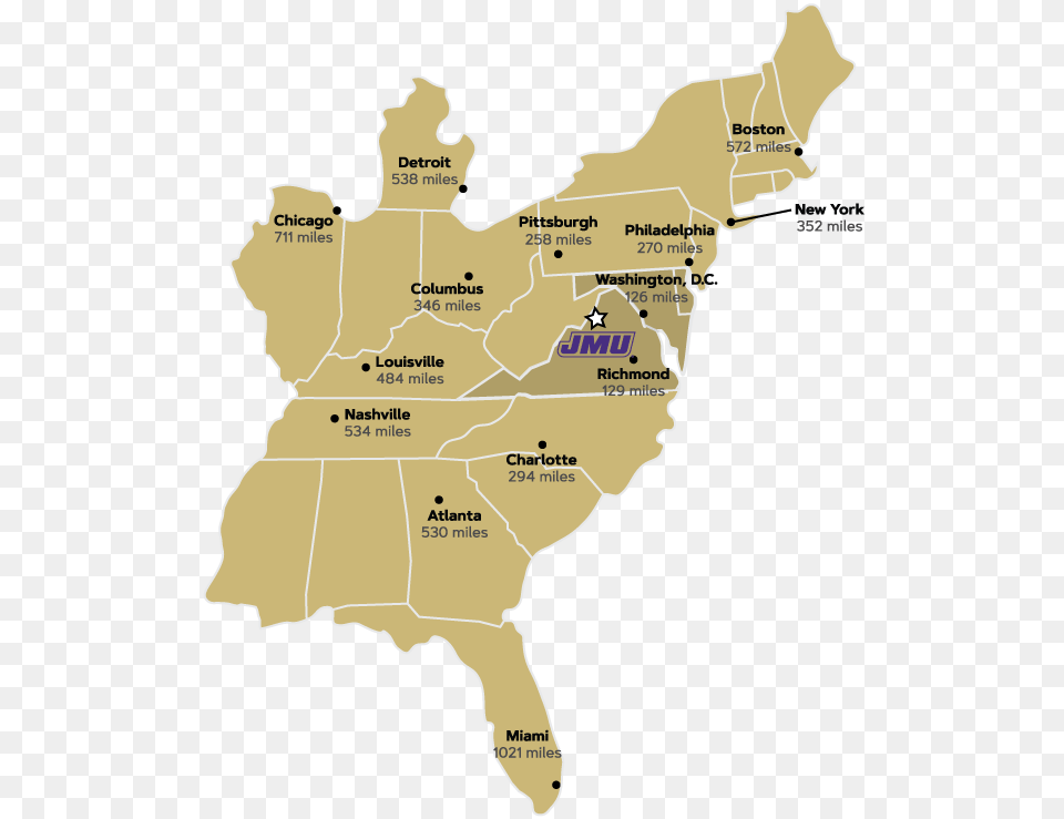 East Coast Map James Madison University Map Virginia, Atlas, Chart, Diagram, Plot Free Png Download