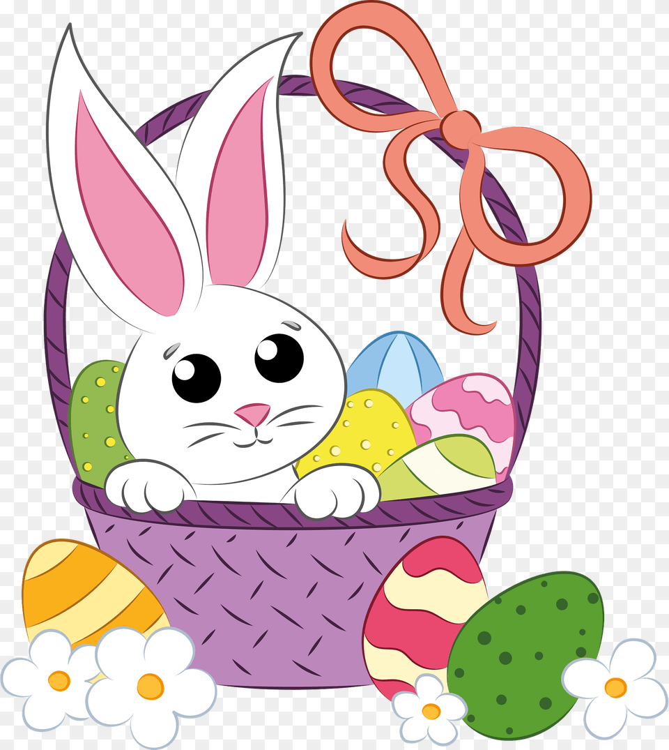 Easter Basket And Bunny Clipart, Egg, Food, Dynamite, Weapon Png Image
