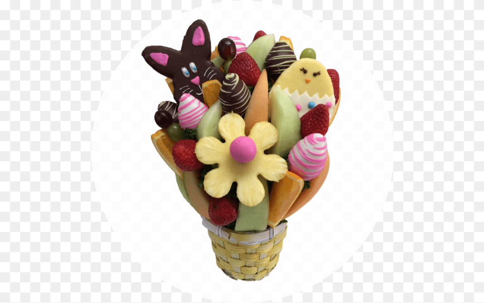 Easter Basket Bouquet Gelato, Cream, Dessert, Food, Ice Cream Free Png Download