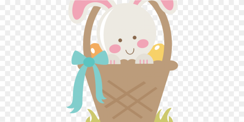 Easter Basket Bunny Images Portada Para Cuaderno De Recados, Cream, Dessert, Food, Ice Cream Png