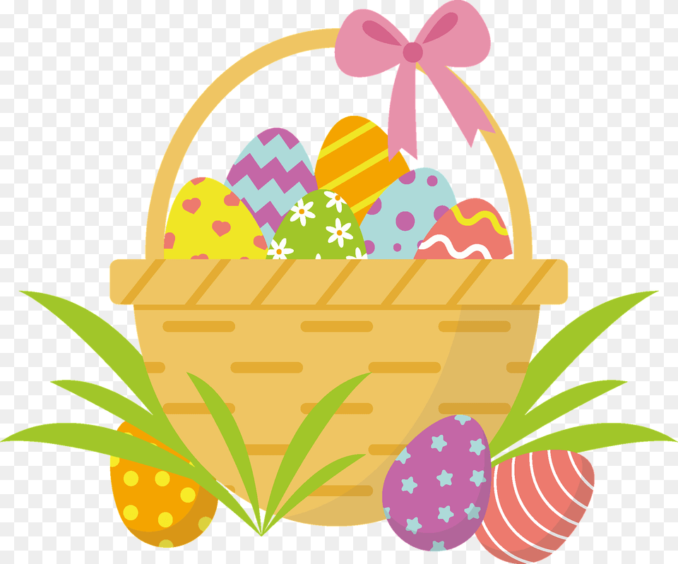 Easter Basket Clipart, Egg, Food Png