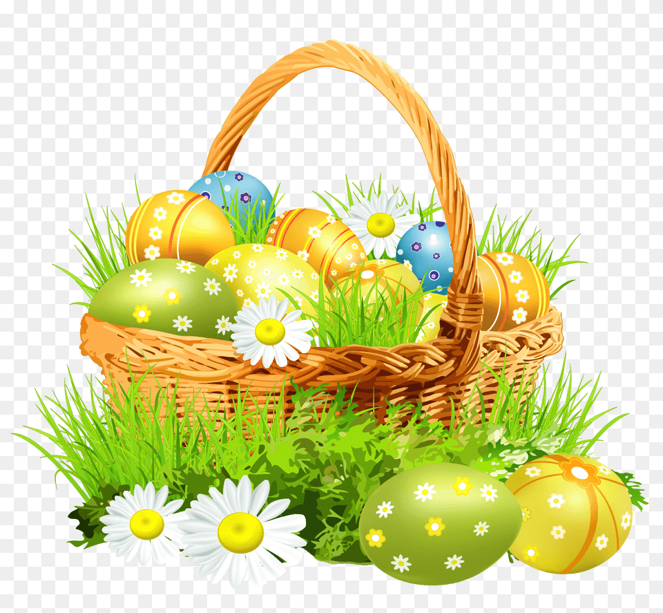 Easter Basket Flowers, Balloon, Egg, Food Png Image