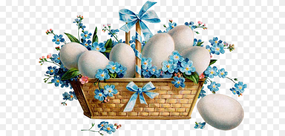 Easter Basket Of Eggs And Forget Me Nots Digital Naturepoet Church Of All Saints, Egg, Food Free Png Download