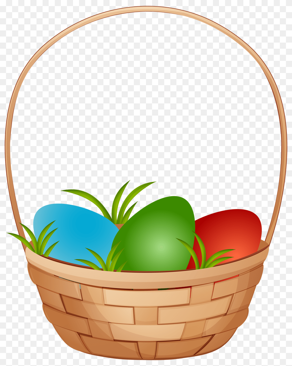 Easter Basket With Eggs Clip Art Free Transparent Png