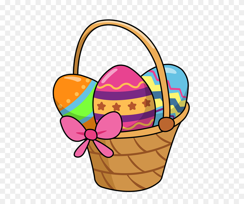 Easter Baskets Clip Art Image, Basket, Egg, Food, Easter Egg Free Png