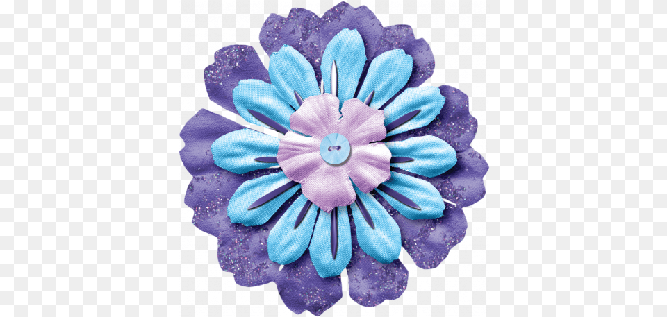 Easter Blooms Purple And Blue Flower Graphic By Deborah Gerbera, Accessories, Jewelry, Brooch, Plant Png Image