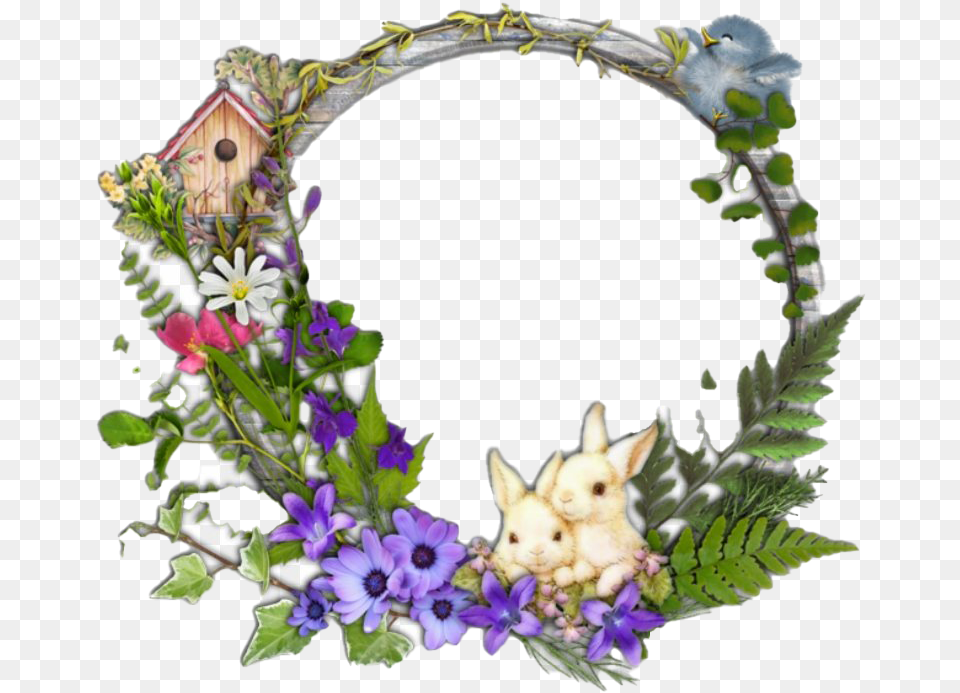 Easter Border Transparent Background Mart Transparent Background Easter Border, Plant, Purple, Flower, Animal Png Image