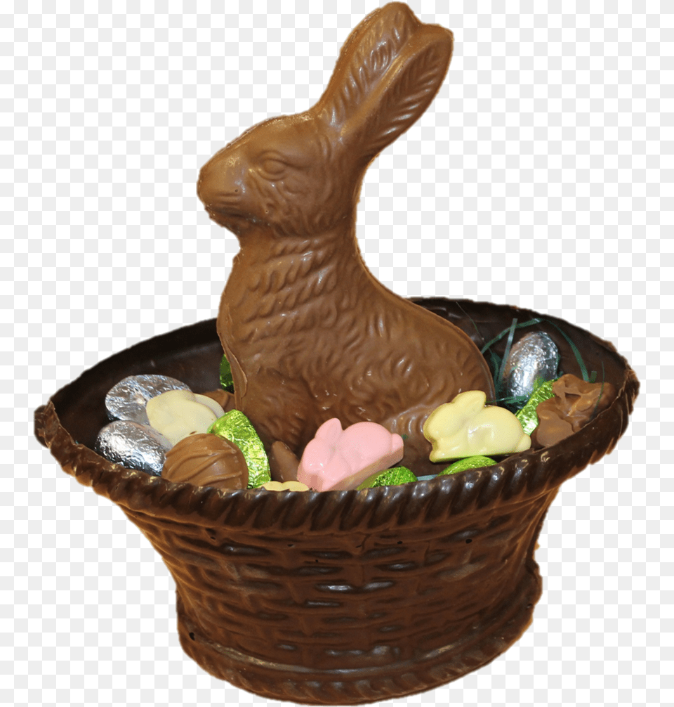 Easter Bunny Chocolate Basket, Animal, Poultry, Fowl, Food Free Png