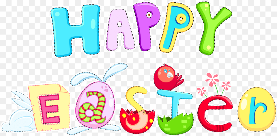 Easter Bunny Clip Art Happy Easter Clipart Transparent Background, Text, Number, Symbol, Food Png