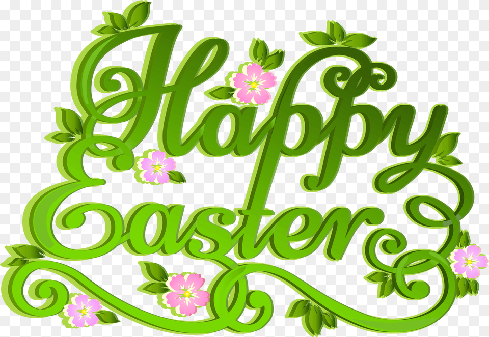 Easter Bunny Clip Art Transparent Background Happy Easter, Green, Graphics, Pattern, Floral Design Free Png Download