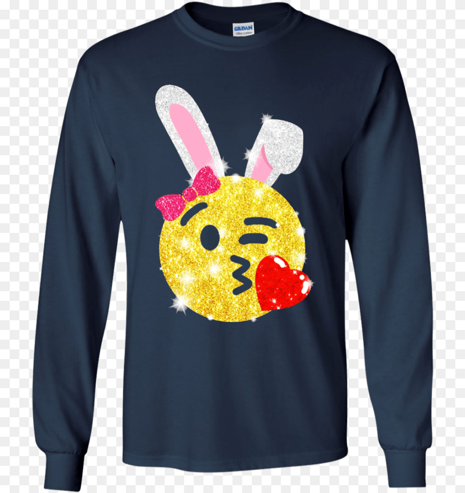 Easter Bunny Emoji T Shirts Cute Emoji Bunny Shirt, Applique, Clothing, Long Sleeve, Sleeve Png