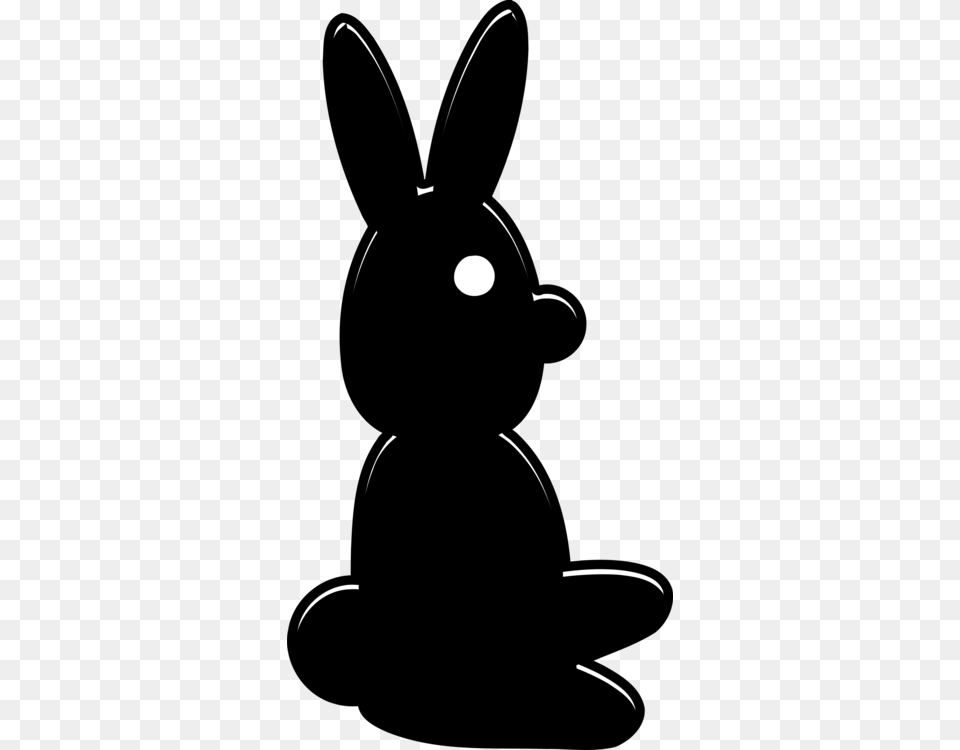 Easter Bunny European Rabbit Silhouette Black And White Stencil, Astronomy, Moon, Nature Free Png