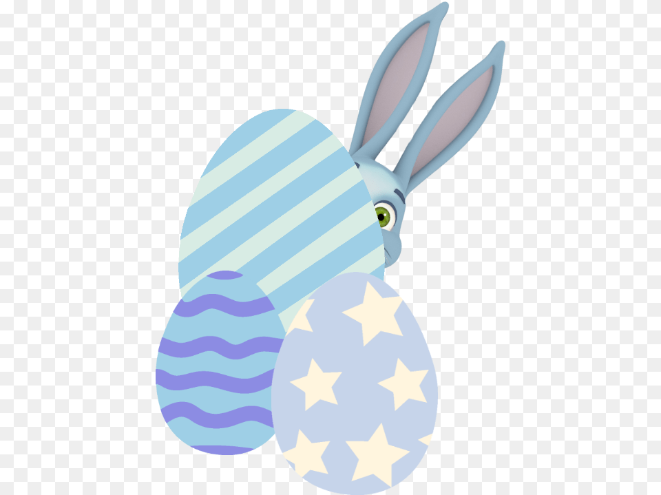 Easter Bunny Hiding Behind Easter Eggs Illustration, Egg, Food, Animal, Fish Png Image