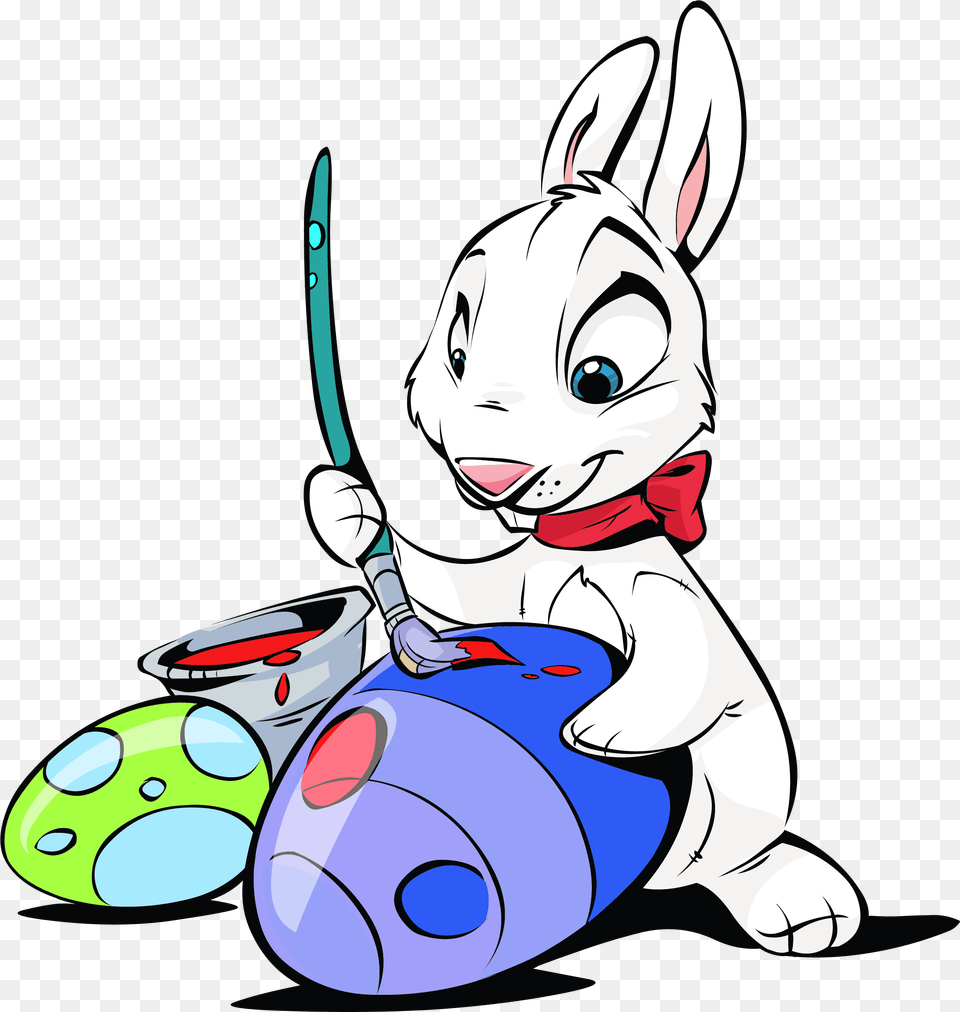Easter Bunny Painting Eggs Transparent Clipart Easter Bunny Painting Eggs, Face, Head, Person, Blade Png Image