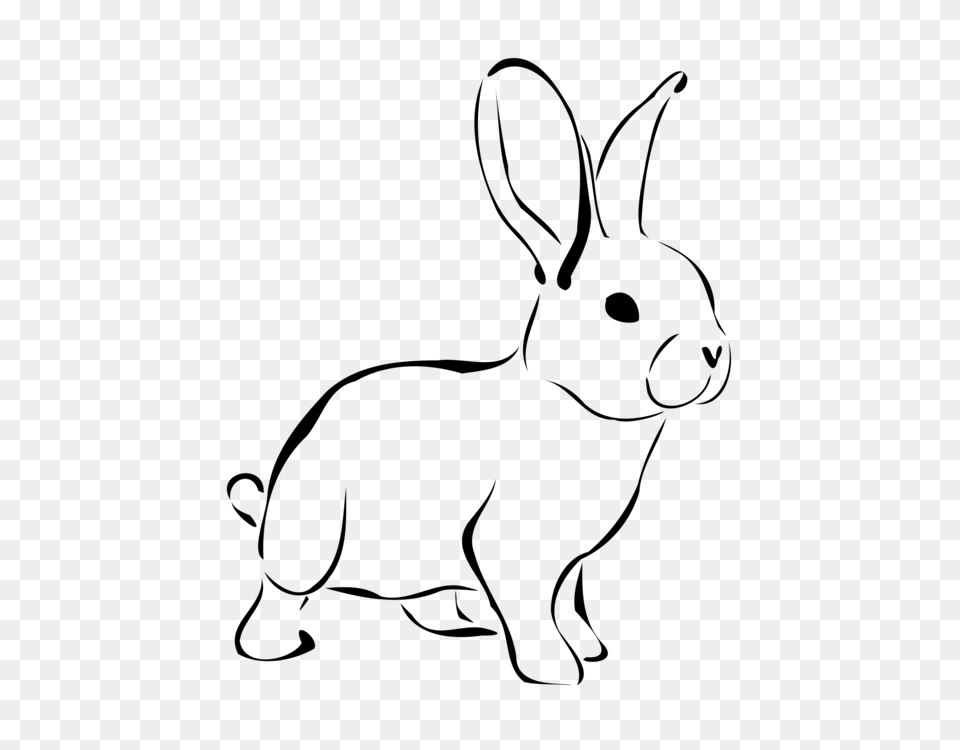 Easter Bunny Rabbit Black And White, Gray Png