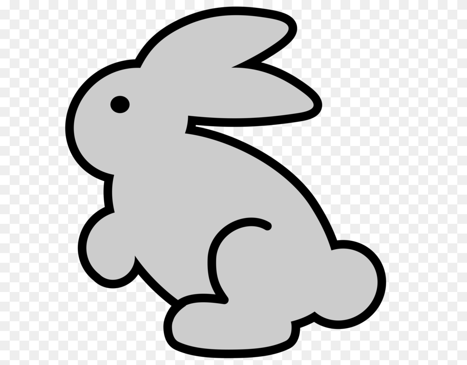 Easter Bunny Rabbit Black And White, Animal, Mammal, Stencil, Fish Free Png Download