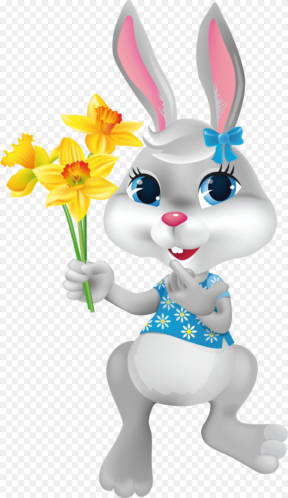 Easter Bunny Transparent Coelhinha, Flower, Plant, Daffodil, Daisy Png Image