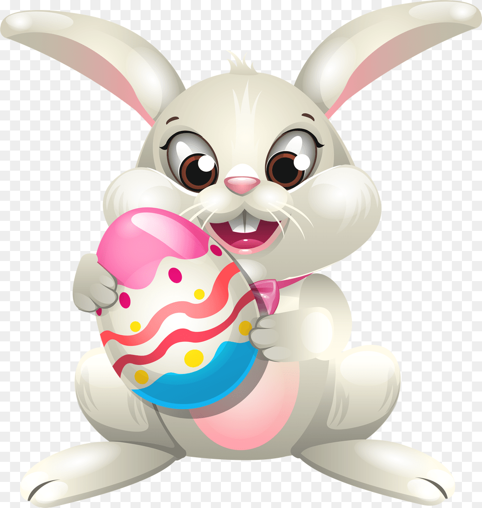 Easter Bunny Whit Egg Clip Art Easter Bunny Cartoon, Animal, Mammal Png