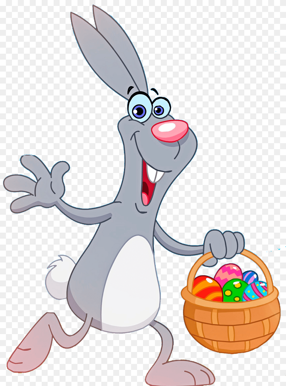 Easter Bunny With Basket Clipart, Cartoon, Tape Free Transparent Png