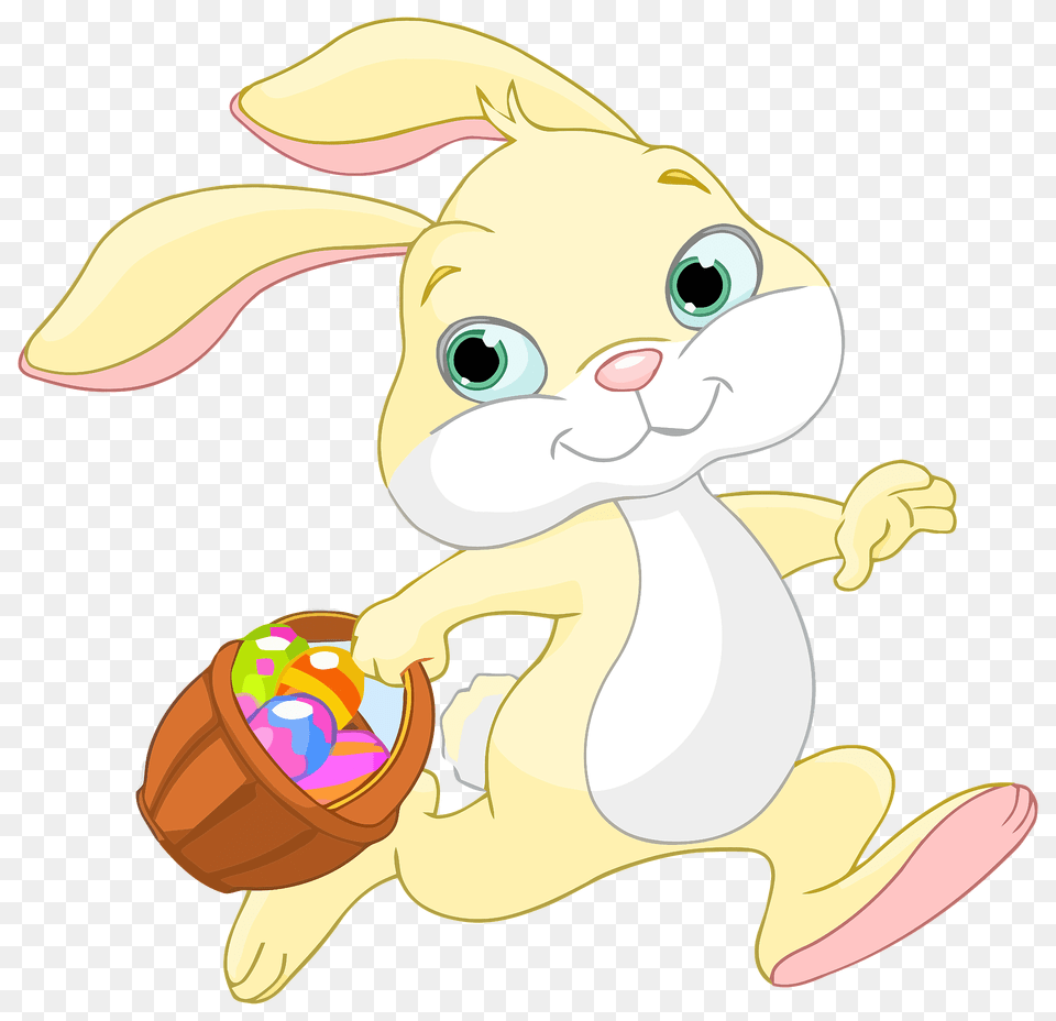 Easter Bunny With Basket Clipart, Cartoon, Animal, Kangaroo, Mammal Png