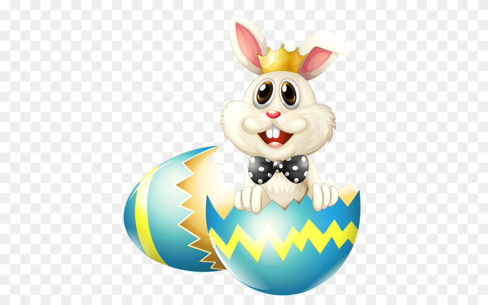 Easter Bunny With Crown Clipart Picture, Egg, Food Png Image