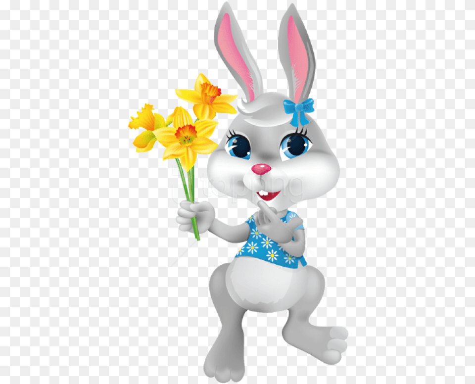 Easter Bunny With Daffodilspicture Images Happy Easter Crafts Clipart, Flower, Plant, Daffodil, Baby Free Transparent Png