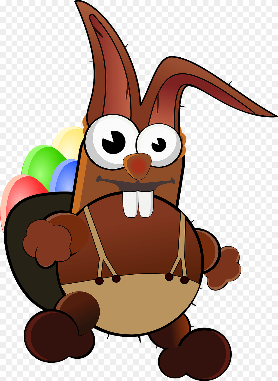 Easter Bunny With Eggs Clipart, Cartoon Free Png Download