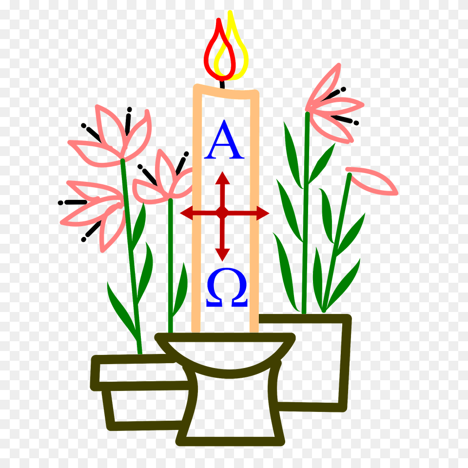 Easter Candle And Flowers Clipart, Altar, Architecture, Building, Church Free Png Download
